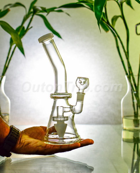 Triangle Assorted Colors Dome Showehead Percolator Bong. (Discontinued)