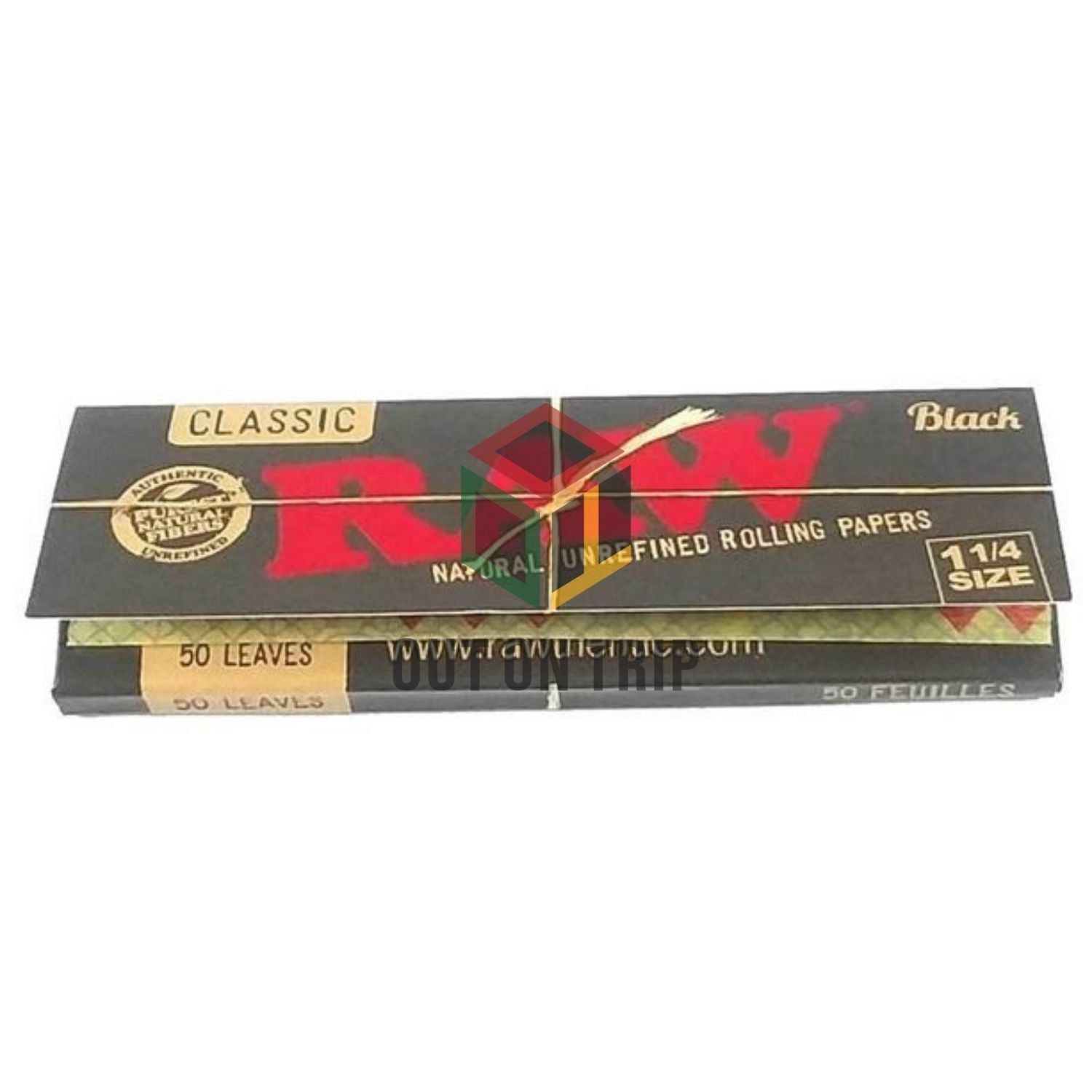 RAW Black Rolling Paper 1 1/4 - 50 Leaves