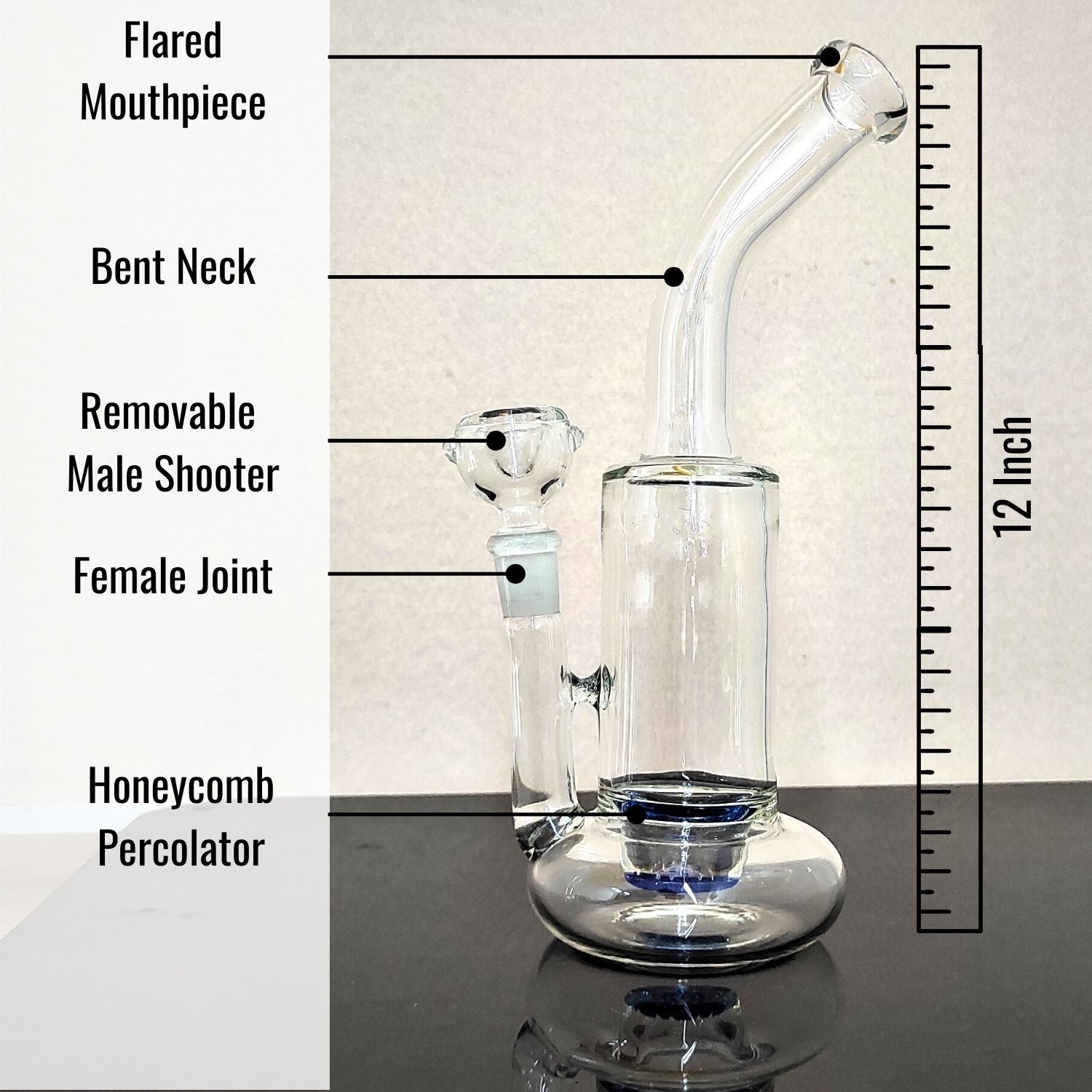 10 Inch Can  Assorted Colors Bong with Honeycomb Percolator