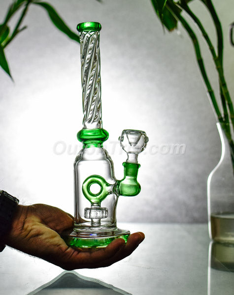 10 Inch Can Assorted Colors Bong with Donut Percolator (Discontinued)