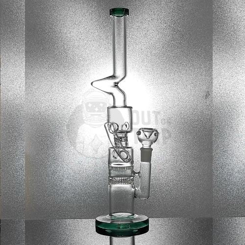 16 INCH GLASS Assorted Colors BONG WITH DOUBLE HONEYCOM PERCOLATORS RECYCLE