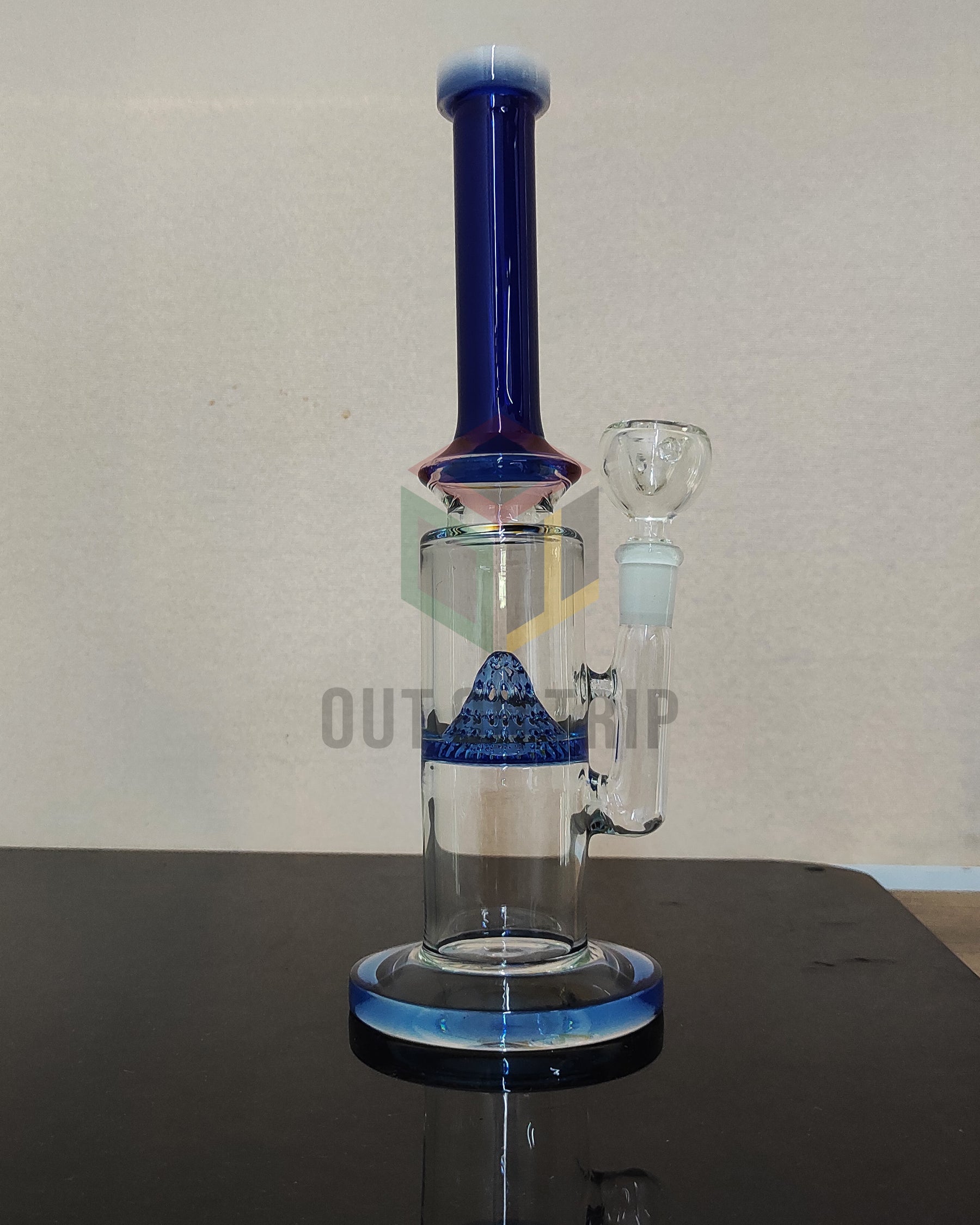 12 Inch Can Assorted Colors Bong with Mountain Percolator (Discontinued)