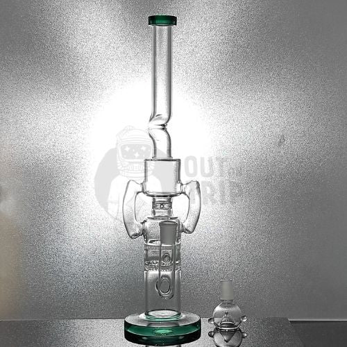 16 INCH GLASS Assorted Colors BONG WITH DOUBLE HONEYCOM PERCOLATORS RECYCLE