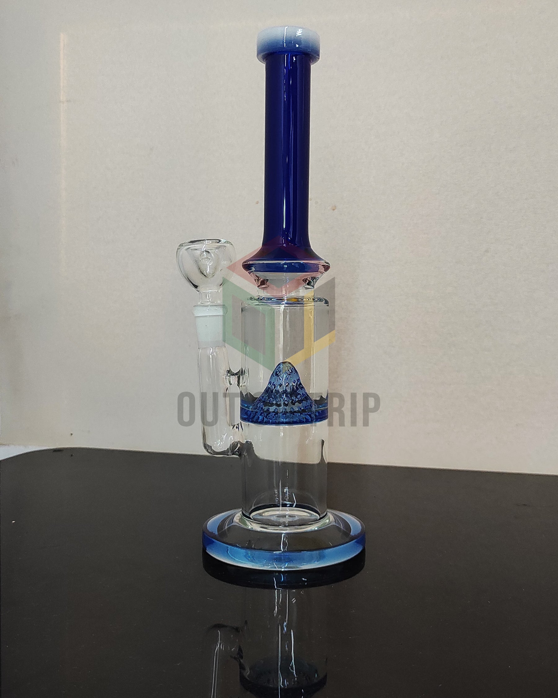 12 Inch Can Assorted Colors Bong with Mountain Percolator (Discontinued)