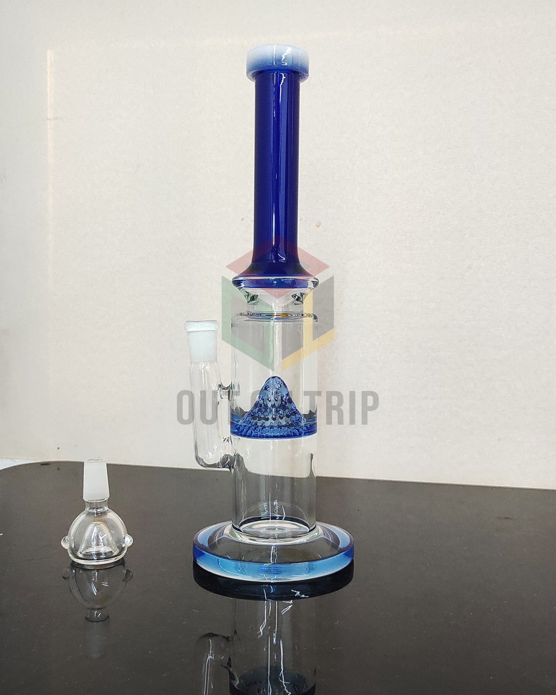 12 Inch Can Assorted Colors Bong with Mountain Percolator (Discontinued)