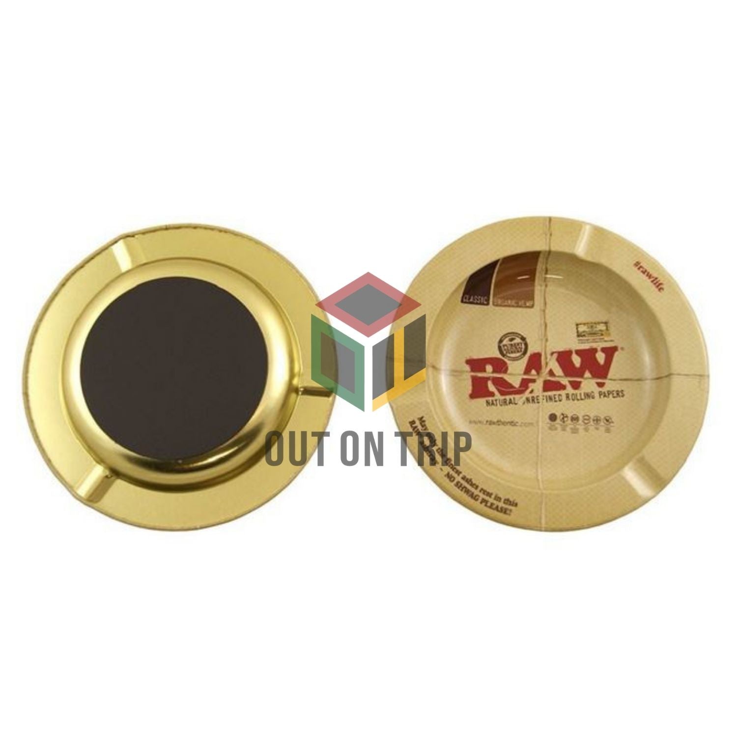 RAW Round Magnetic Metal Ash Tray - (5.5-Diameter)