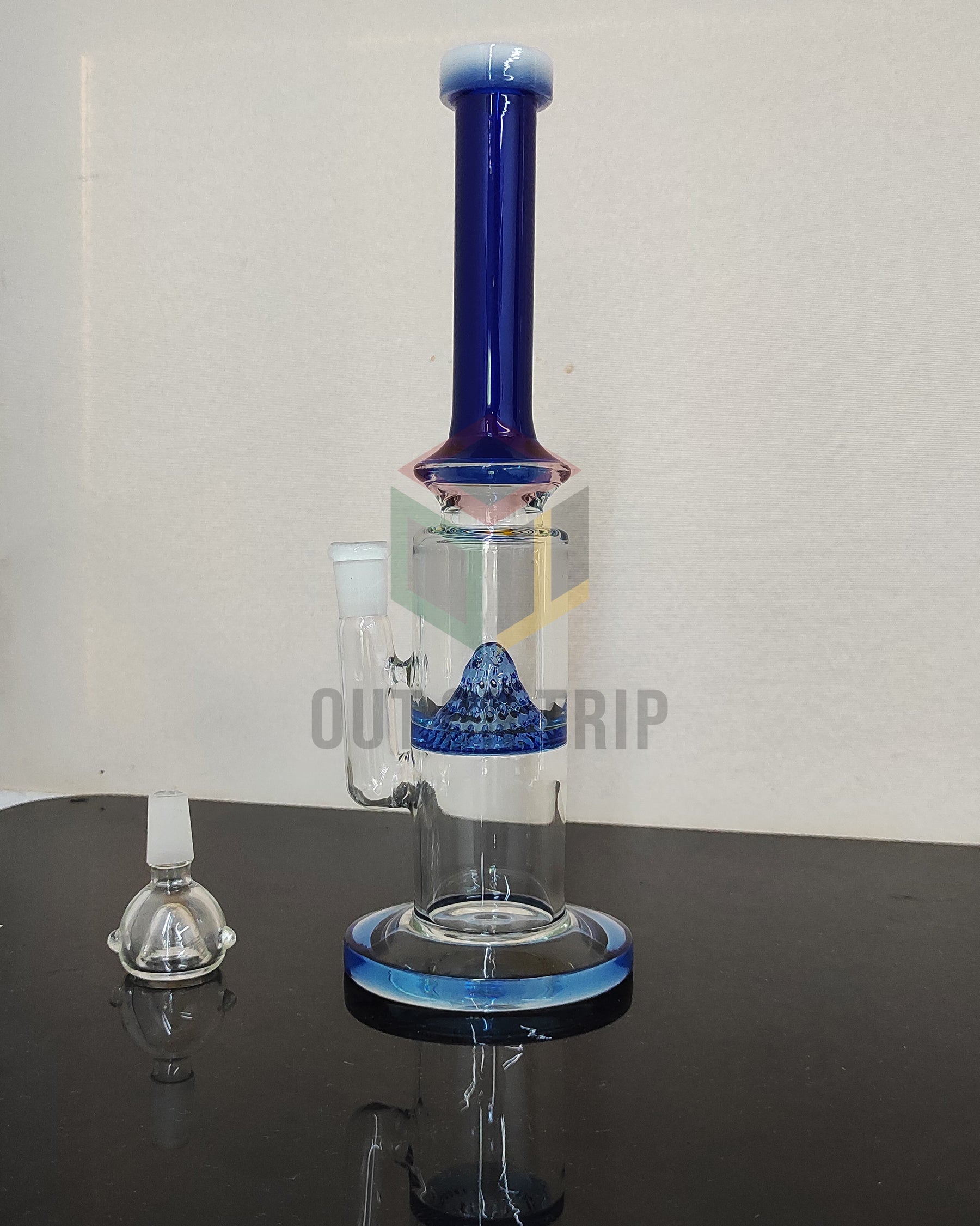 12 Inch Can Assorted Colors Bong with Mountain Percolator (Discontinued)