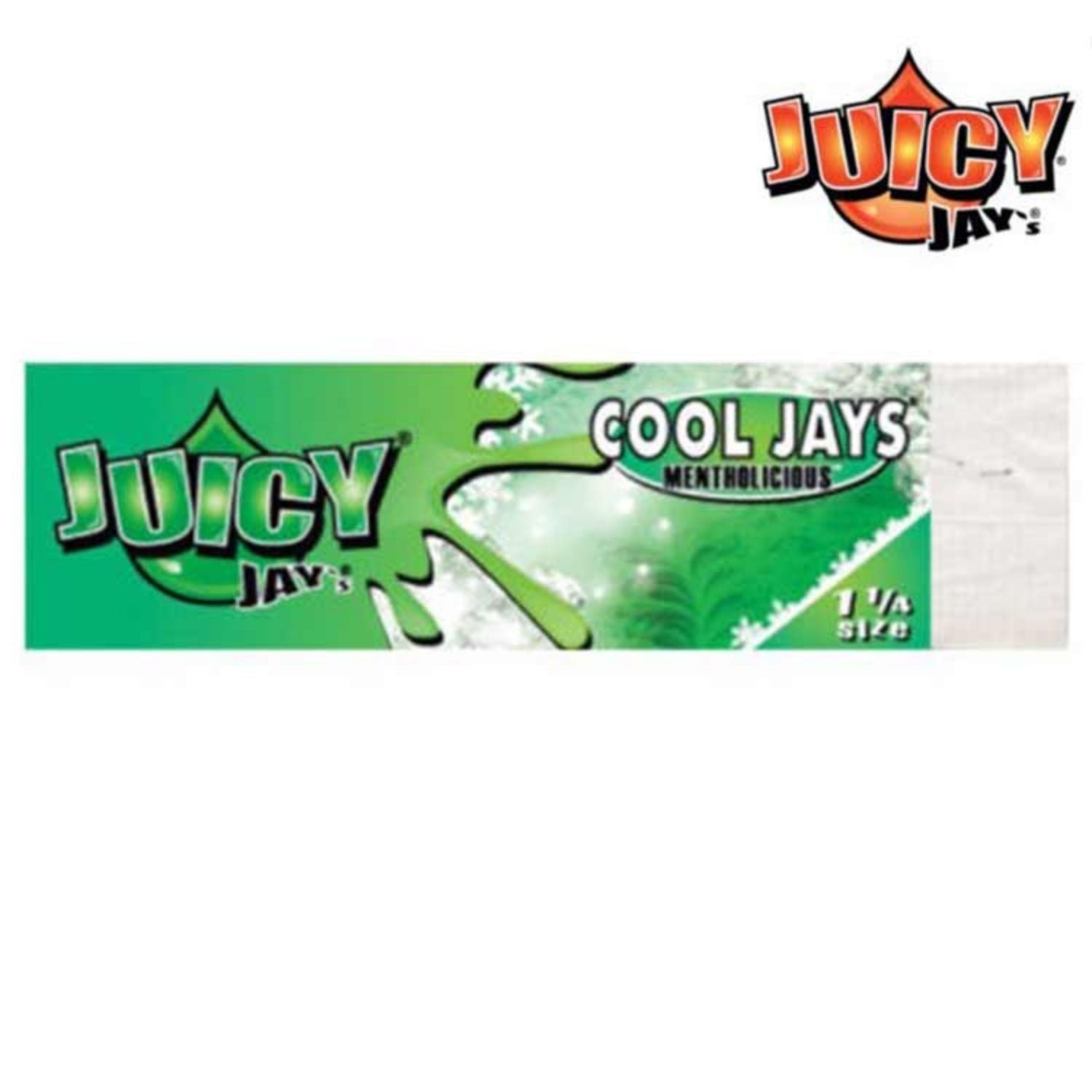 Juicy Jay Rolling Papers Cool Jay's - Menthol Flavor - 1 1/4 Size