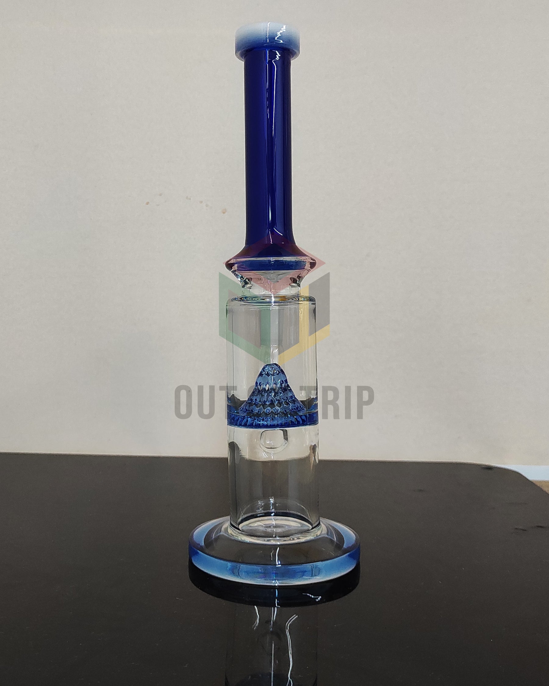 12 Inch Can Assorted Colors Bong with Mountain Percolator (Discontinued)