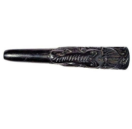 Ebony 6 inch Wood Chillum Ganesha Crown - Outontrip