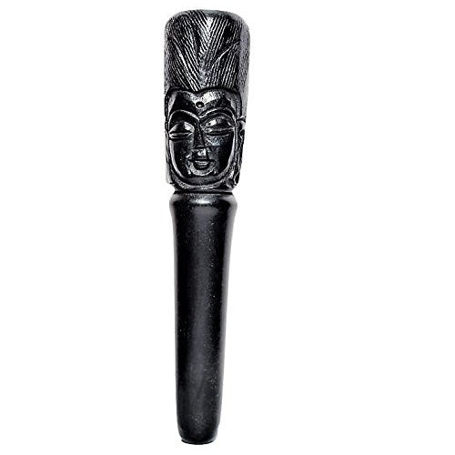 Ebony 6 inch Wood Chillum Buddha in Peace - Outontrip