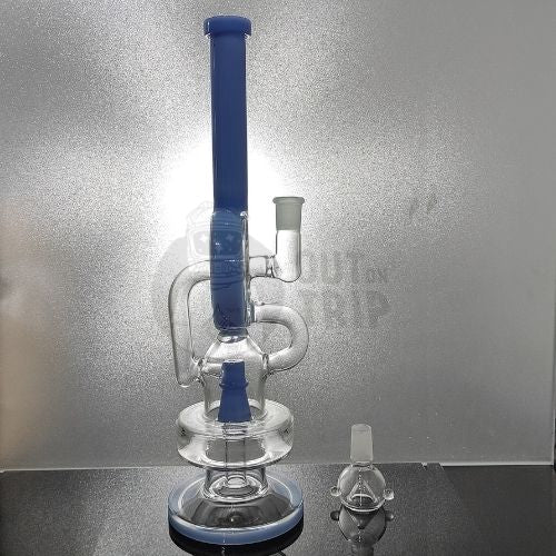 16 INCH GLASS Assorted Colors BONG WITH DONUT PERCOLATOR RECYCLE - ASSORTED COLOR