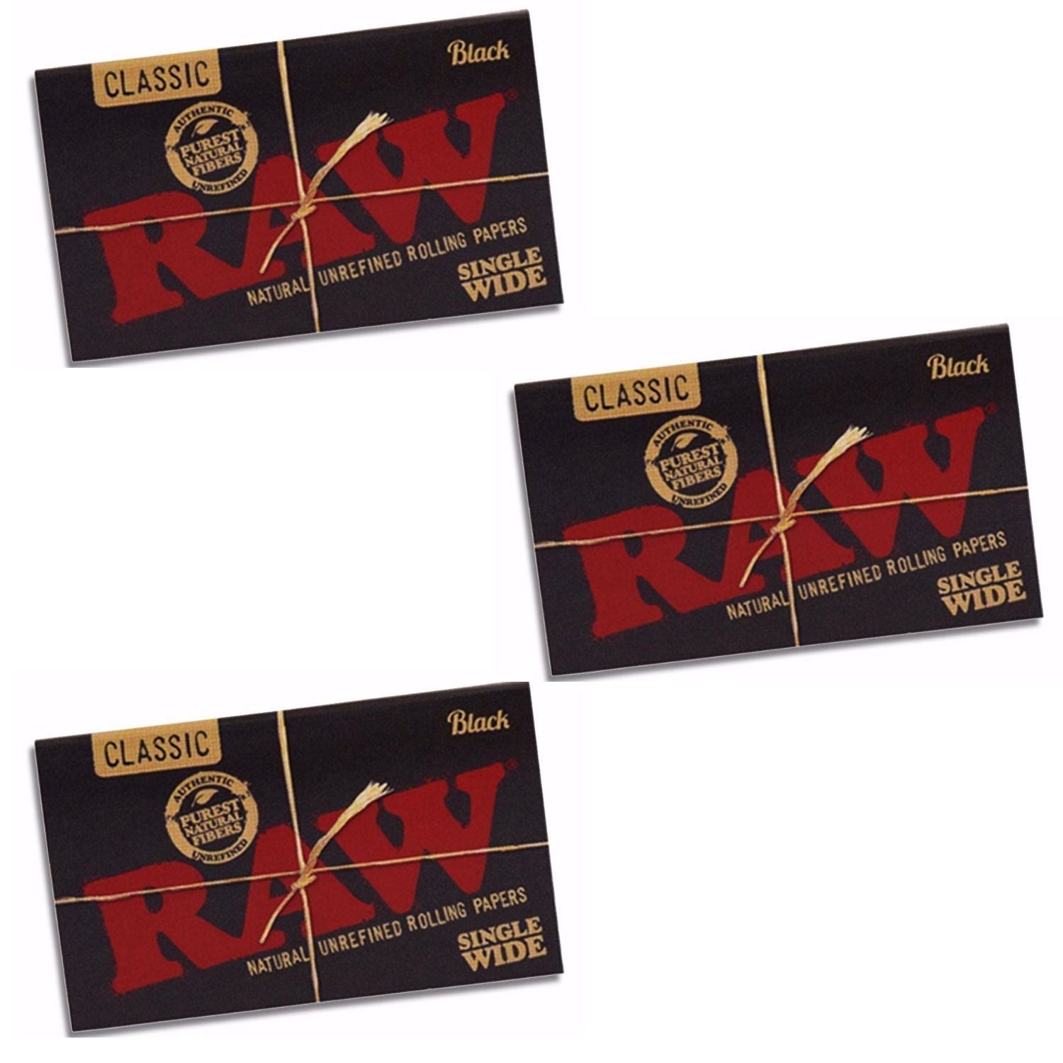 RAW Black Rolling Paper Single Wide - 100 Leaves