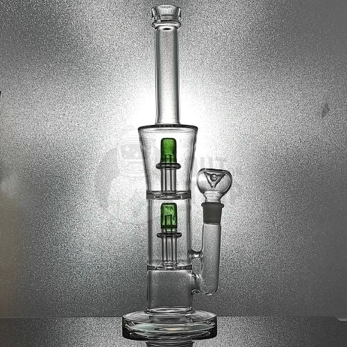 14 INCH GLASS Assorted Colors CAN BONG WITH DOUBLE UFO PERCOLATORS