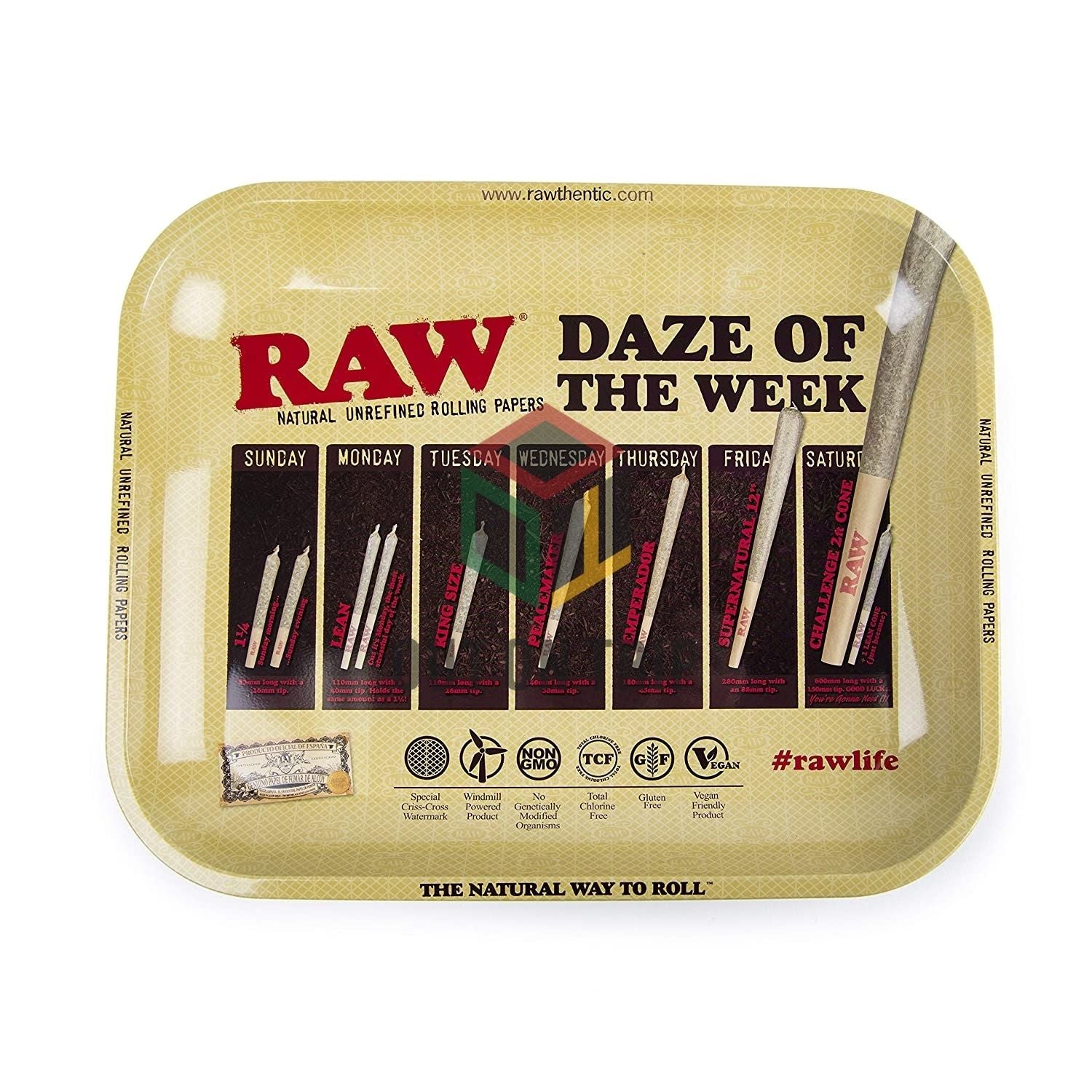 RAW Daze of the Week Rolling Tray - Medium