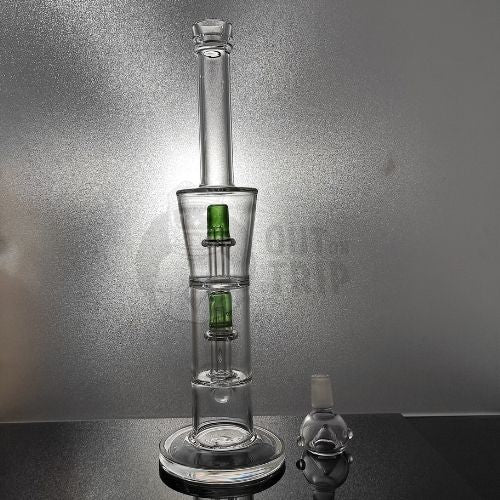 14 INCH GLASS Assorted Colors CAN BONG WITH DOUBLE UFO PERCOLATORS