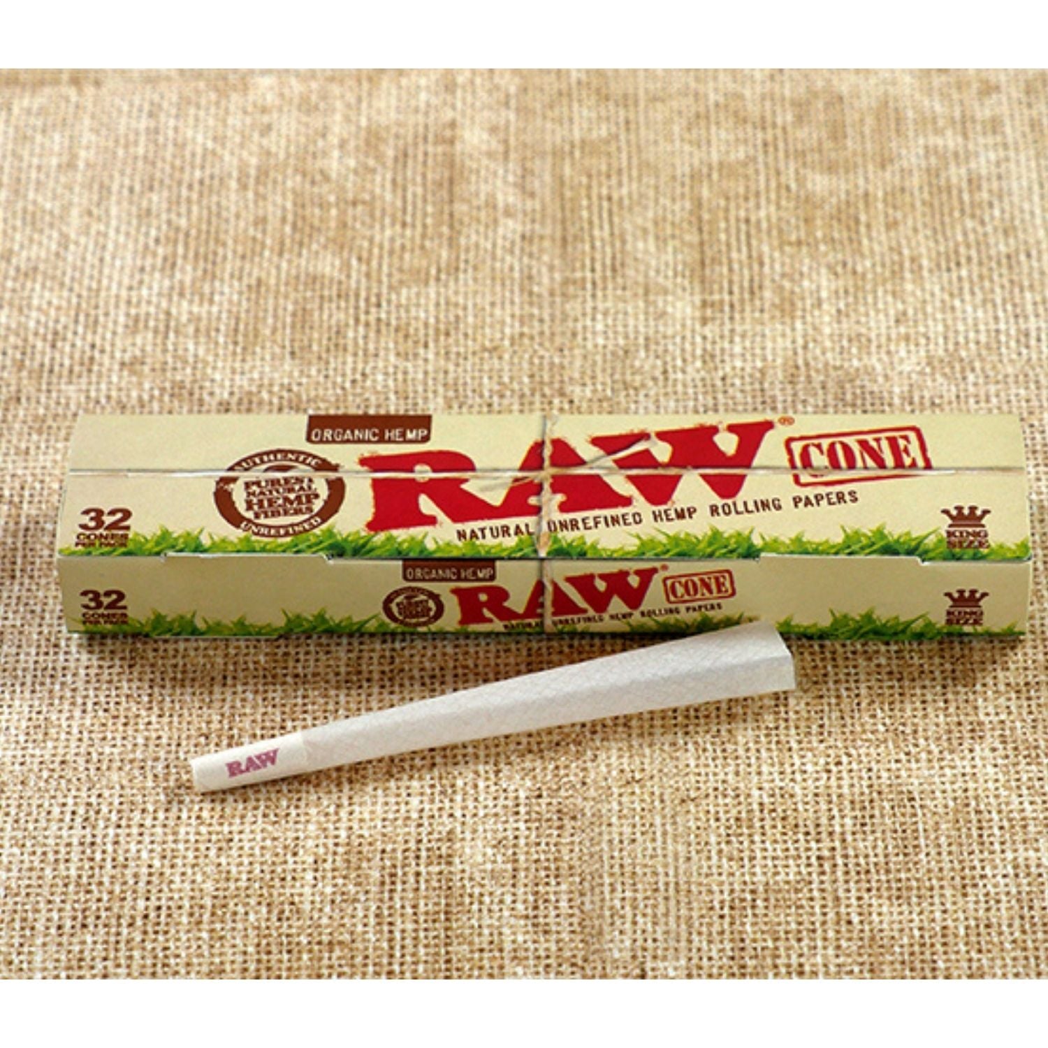 RAW Organic Prerolled Cones King Size -  32 Cones