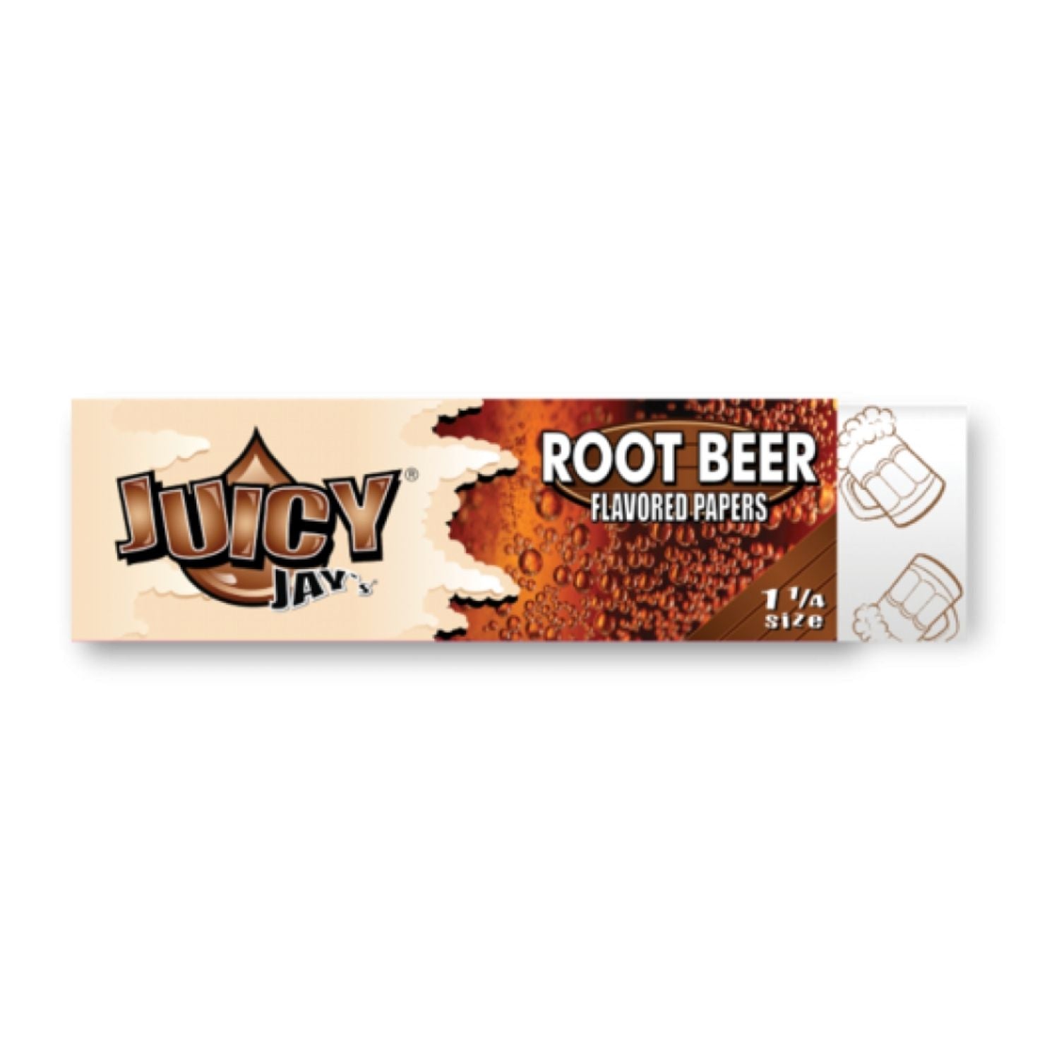 Juicy Jay Rolling Papers - Root Beer Flavor - 1 1/4 Size