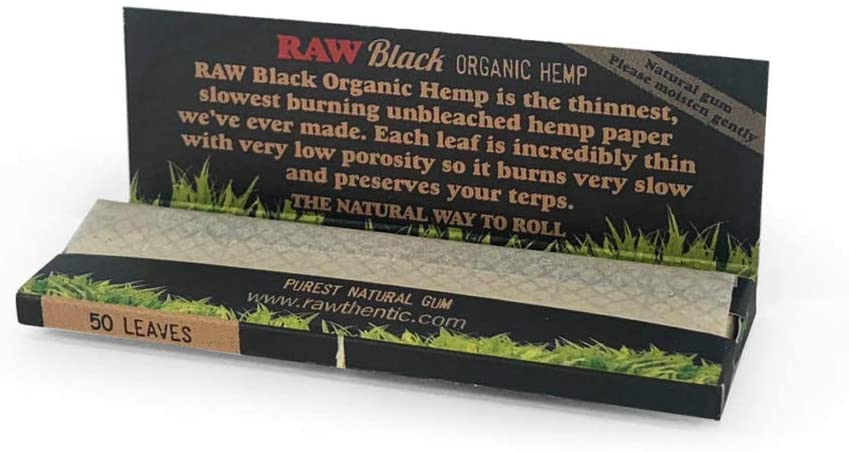 RAW BLACK ORGANIC Rolling Paper 1 1/4 - 50 Leaves