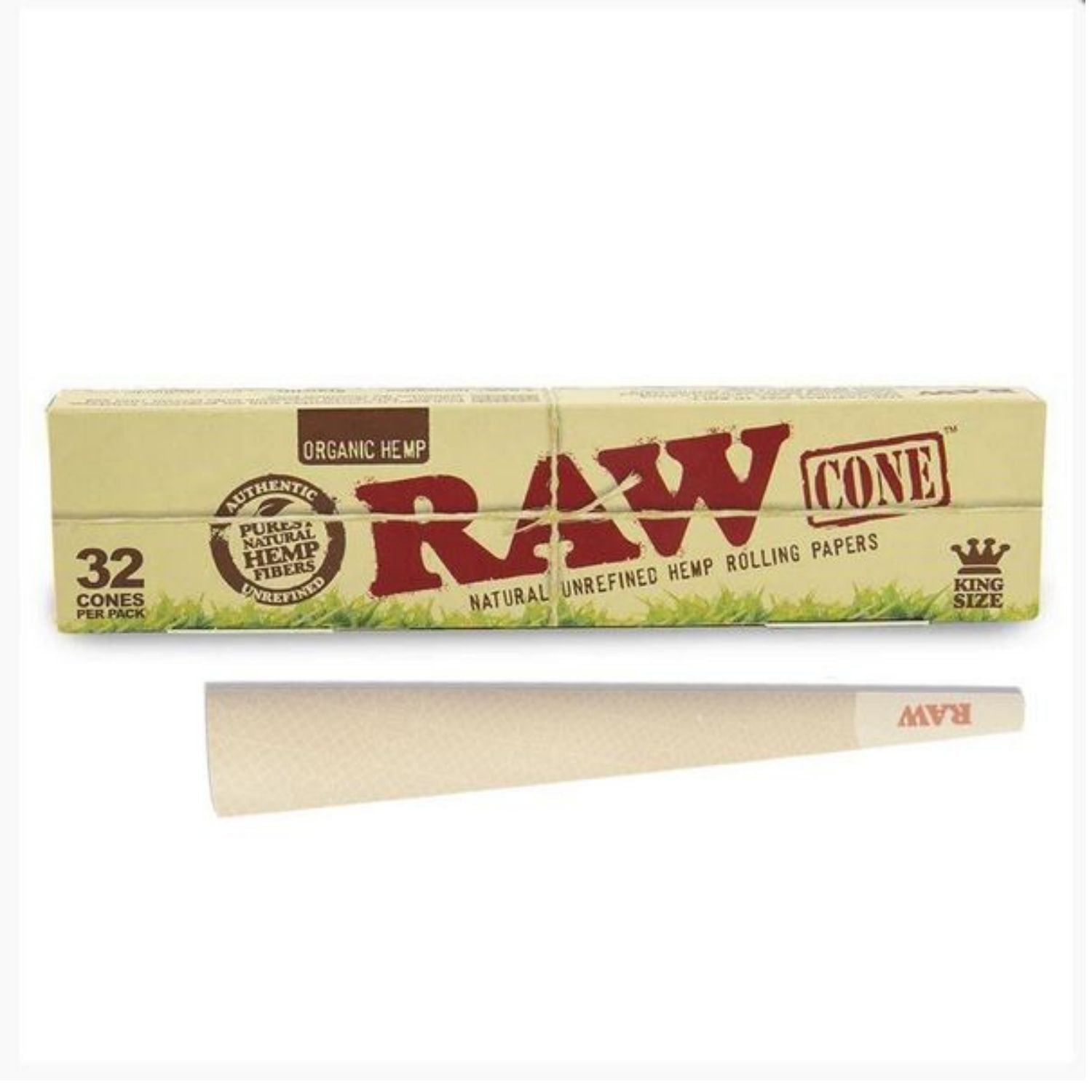 RAW Organic Prerolled Cones King Size - 32 Cones