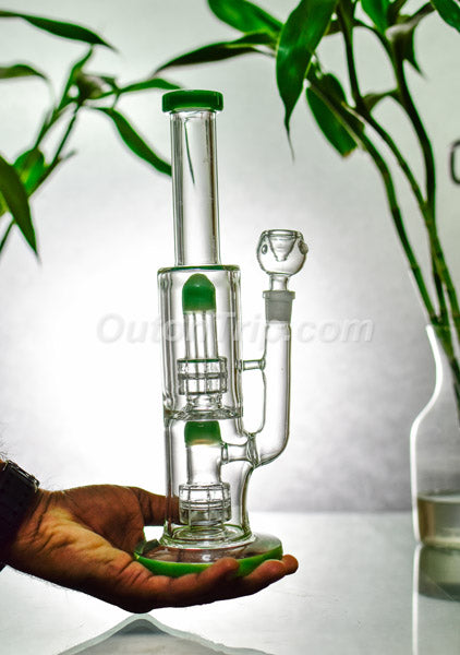 12 Inch CAN Bong with Assorted Colors Double UFO Percolator (Discontinued)