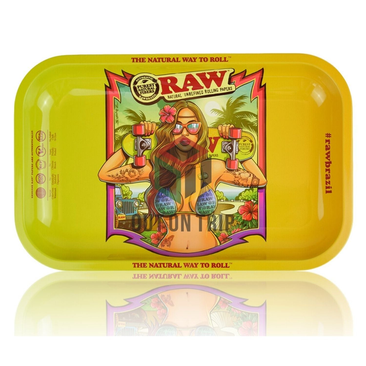 RAW Brazil Rolling Tray - Small Tray - Second Edition