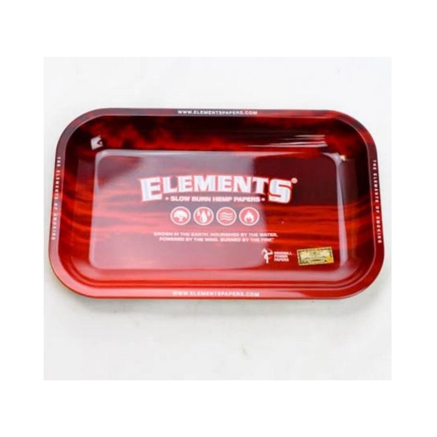 Elements Red Metal Rolling Tray - Small