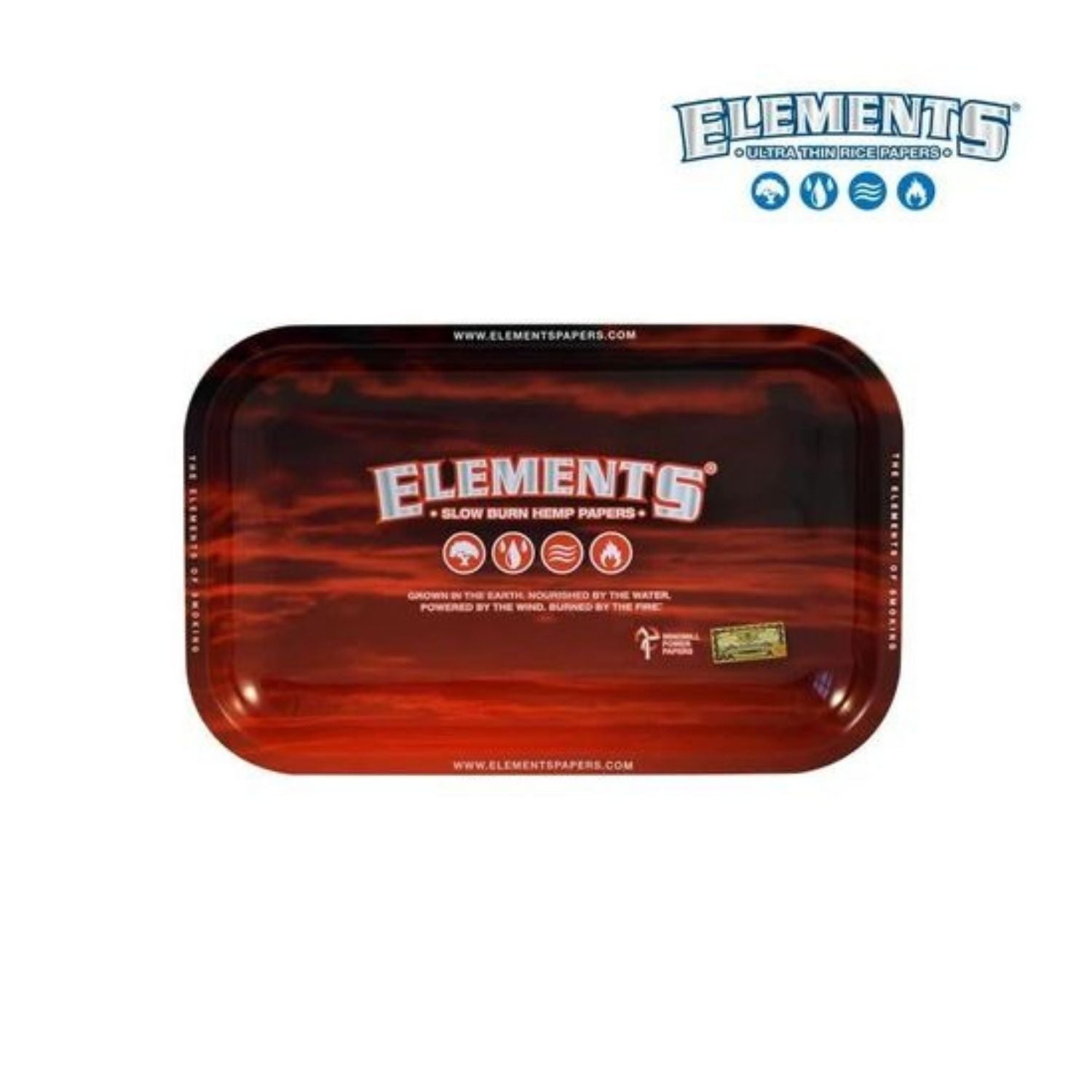 Elements Red Metal Rolling Tray - Small