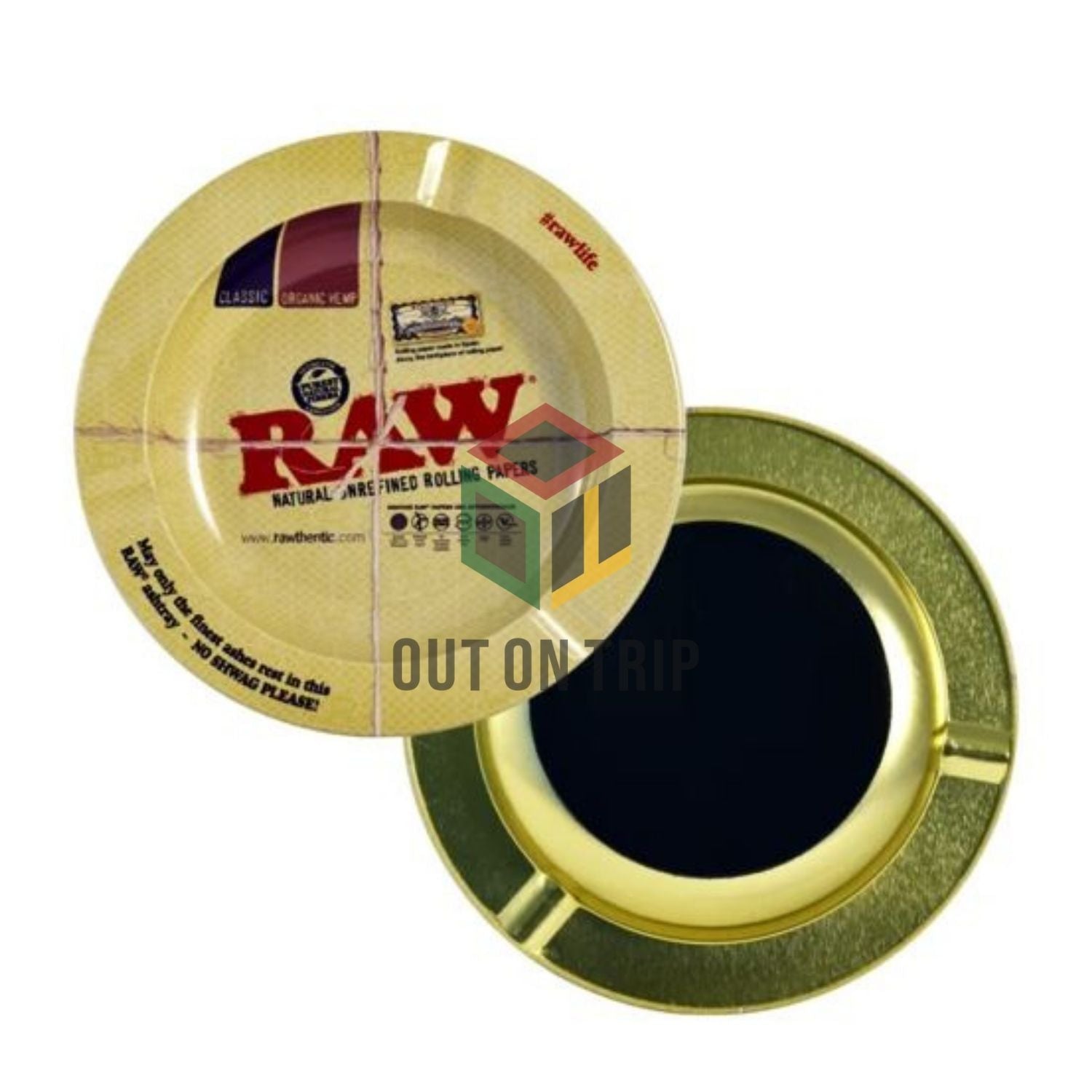 RAW Round Magnetic Metal Ash Tray - (5.5-Diameter)