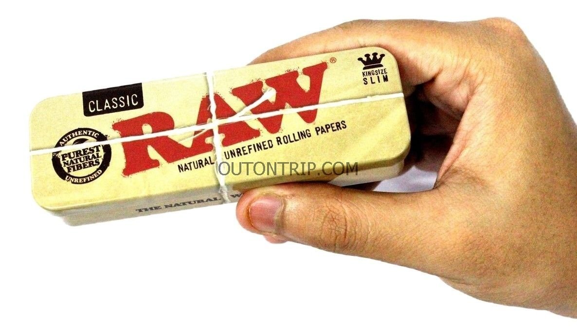 RAW TIN CONE CADDY PREROLLED KING SIZE CONES CONTAINER - Outontrip