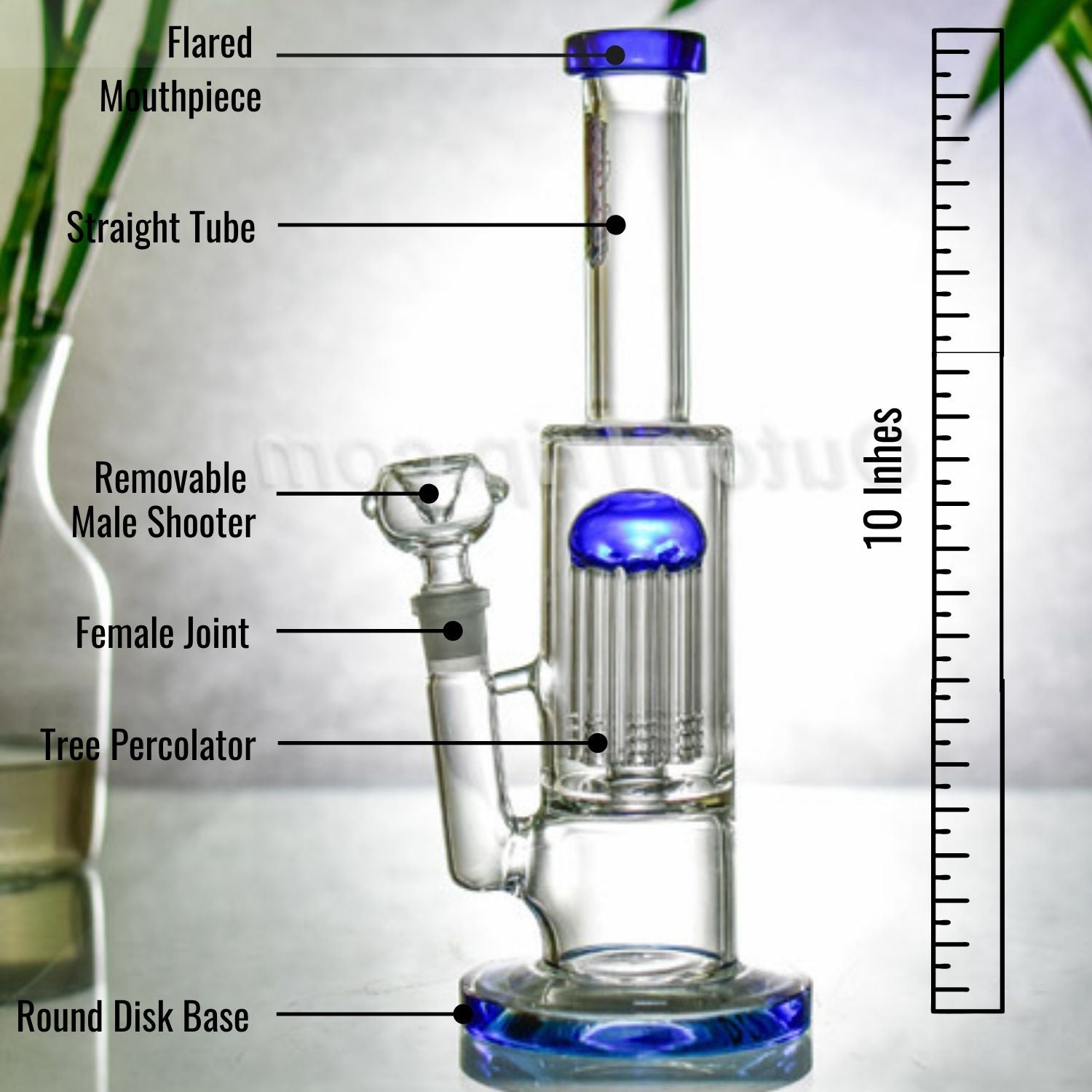 10 Inch Can Assorted Colors Bong with Tree Percolator