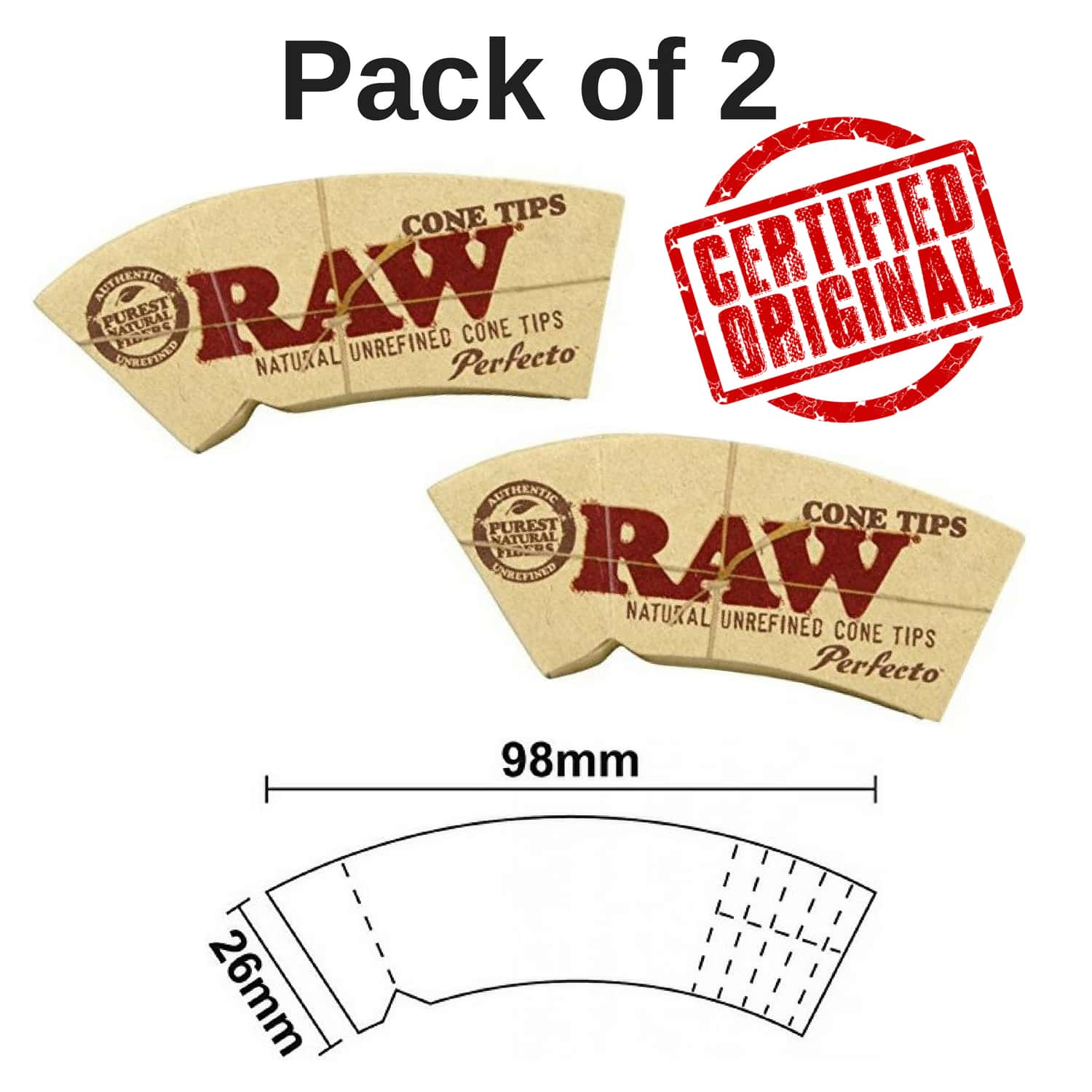 RAW CONE PERFECTO ROLLING paper FILTER TIPS/ROACH - Outontrip