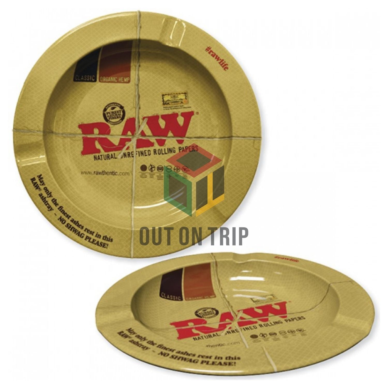 RAW Round Magnetic Metal Ash Tray - (5.5-Diameter)