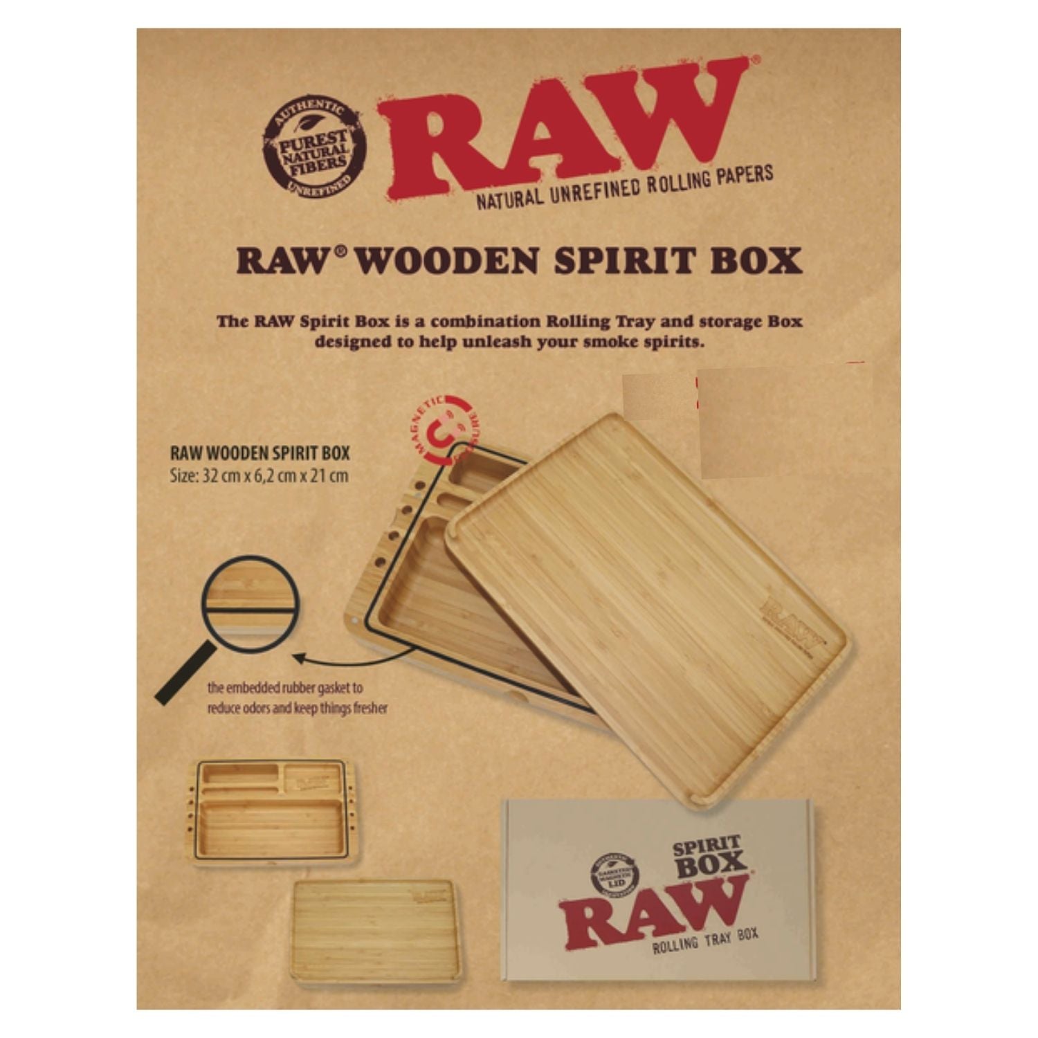 RAW Spirit Box - Wooden Rolling Tray