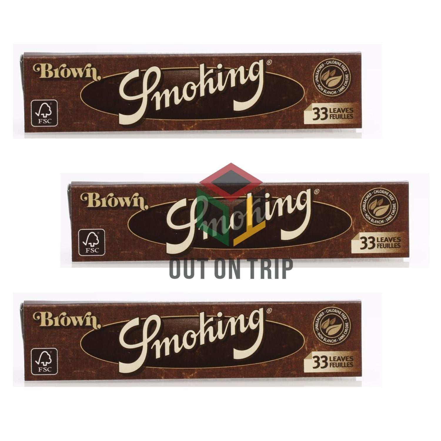 SMOKING Brown Unbleached King Size - 33 Leaves