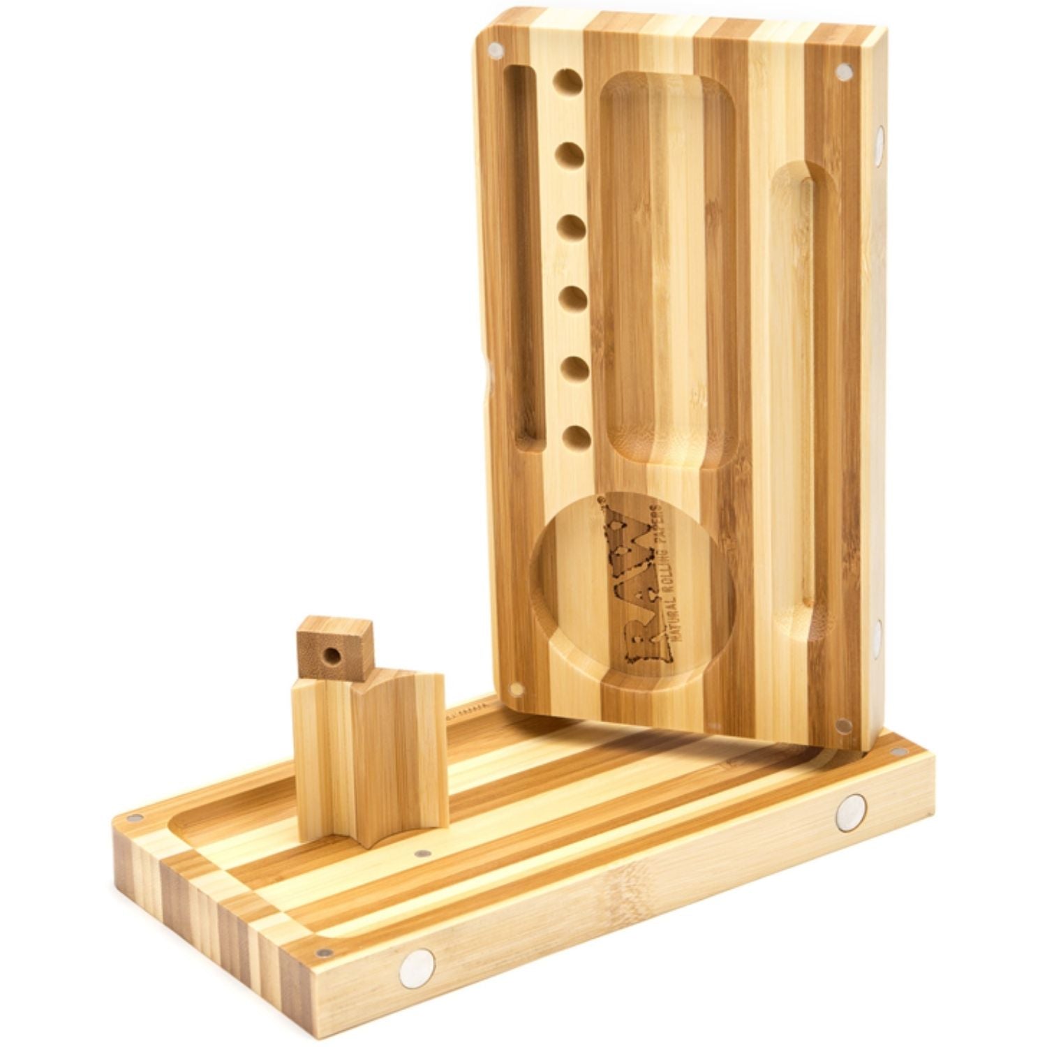 RAW Backflip Striped Bamboo Rolling Tray