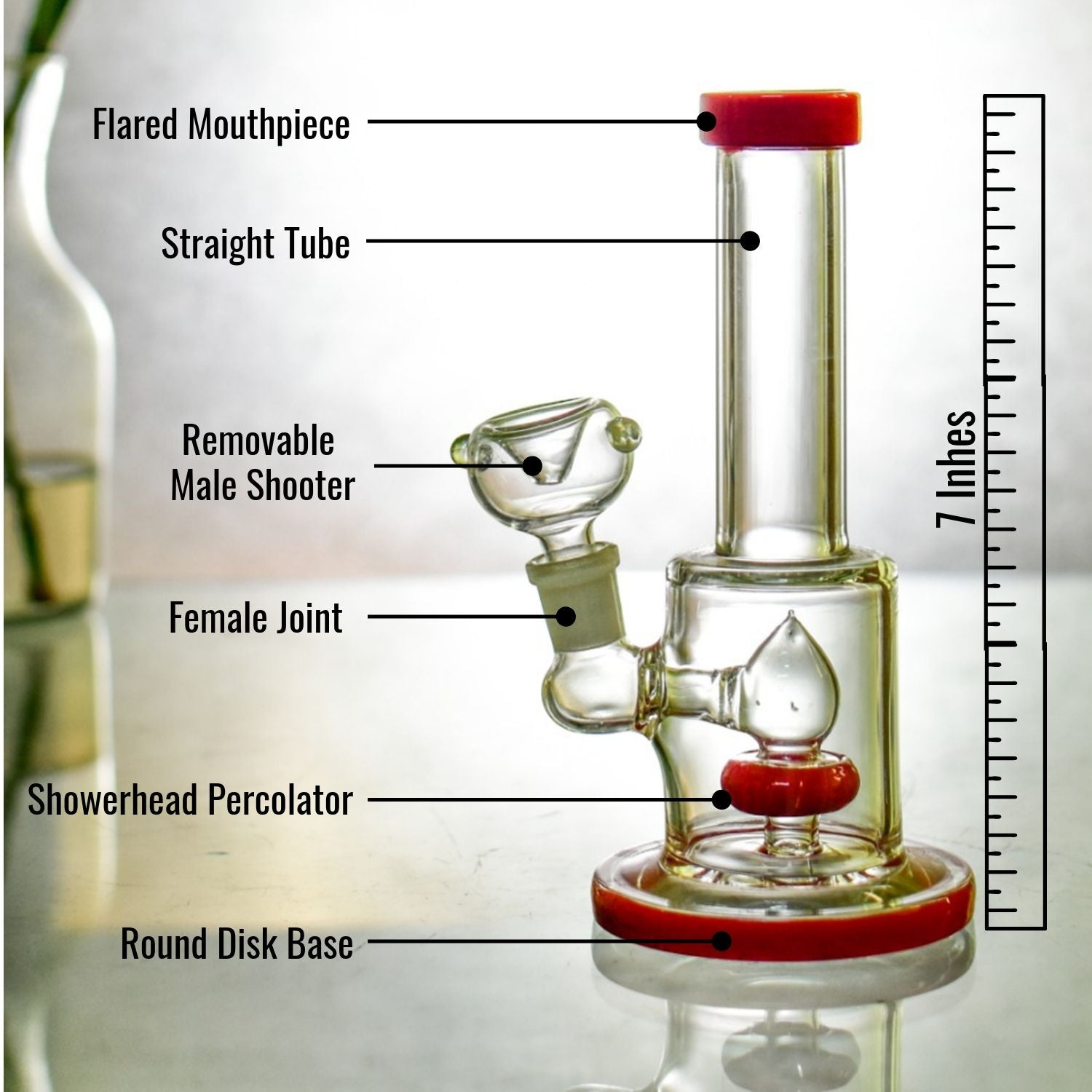 7 Inch Nano Can Beaker Glass Assorted Colors Bong with Showerhead Percolator (Discontinued)