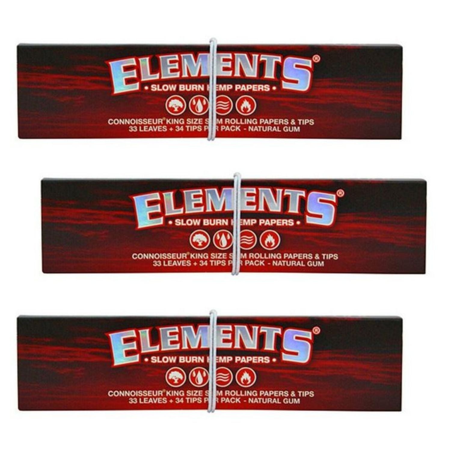 ELEMENTS RED CONNOISSEUR - King Size Rolling Papers with Tips
