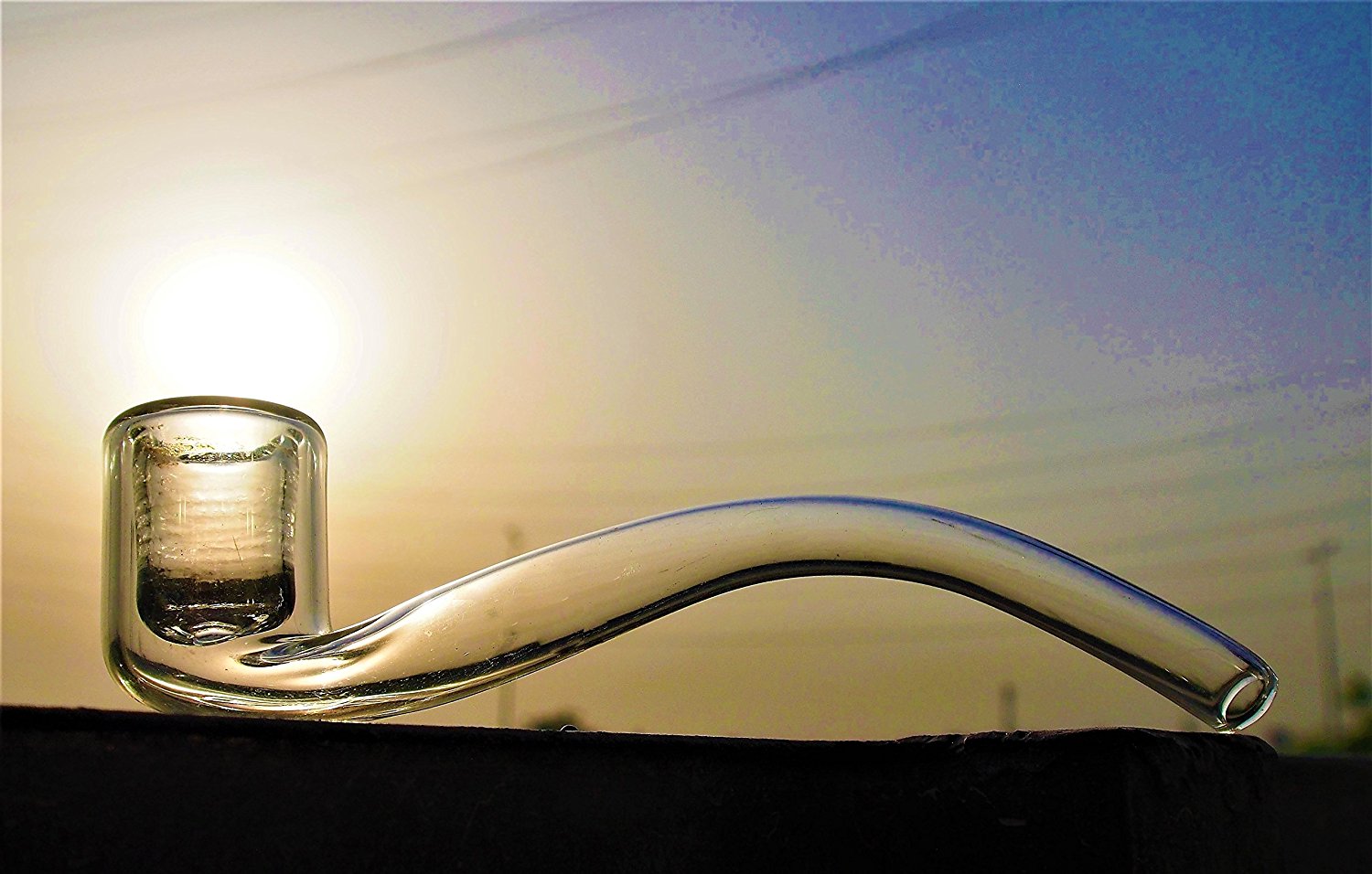 Sherlock 5 inch Clear Glass Cigar Pipe - Outontrip
