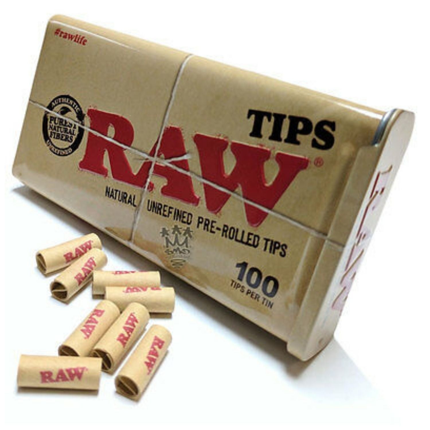 RAW Prerolled Filter Tips in Slider Box - 100 Tips