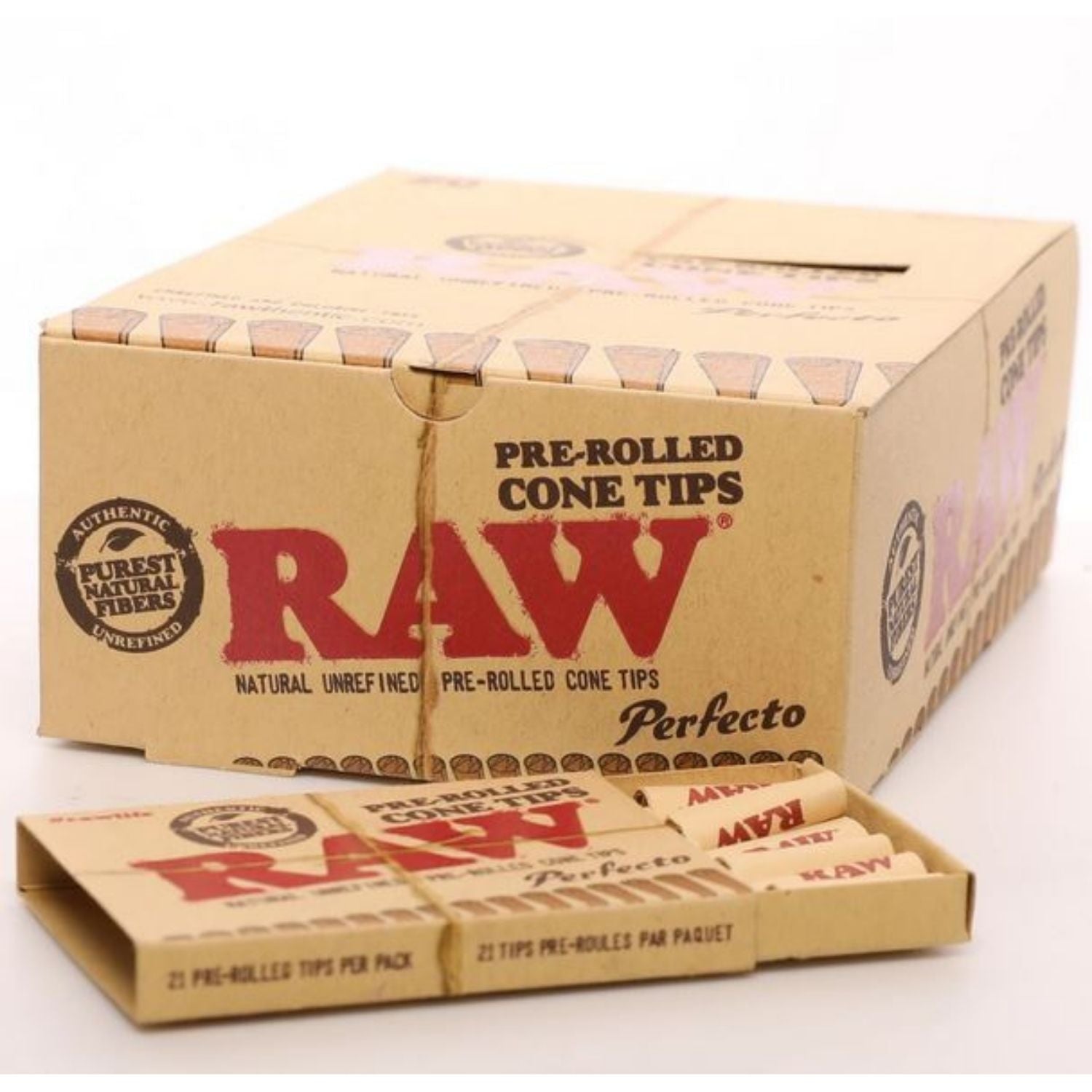 RAW Pre-rolled Perfecto Cone Filter Tips - 21 Tips