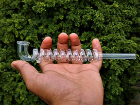 Handmade 10 Ringed Glass Smoking Pipe - Outontrip