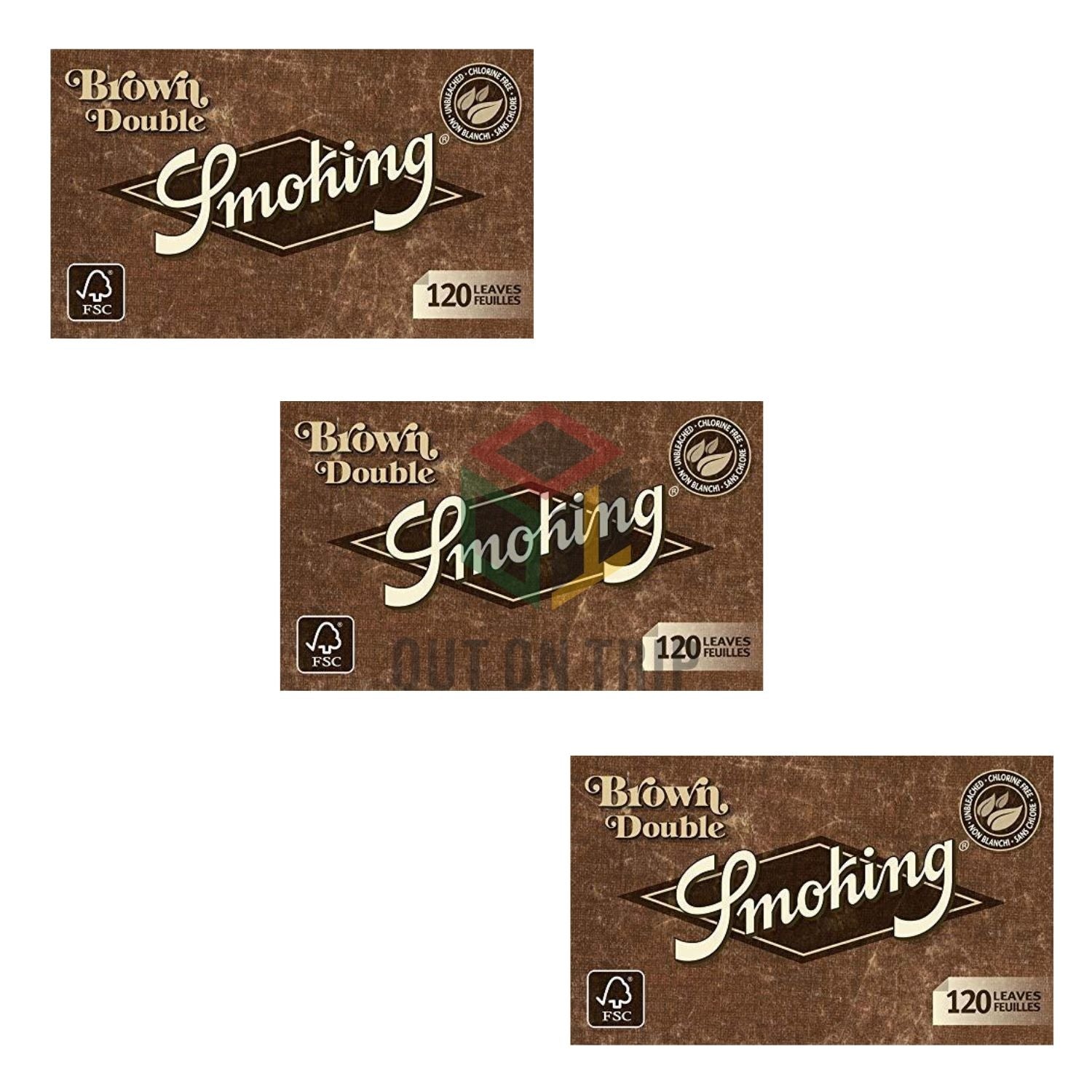 SMOKING Brown Double Unbleached Regular Size - 120 Leaves