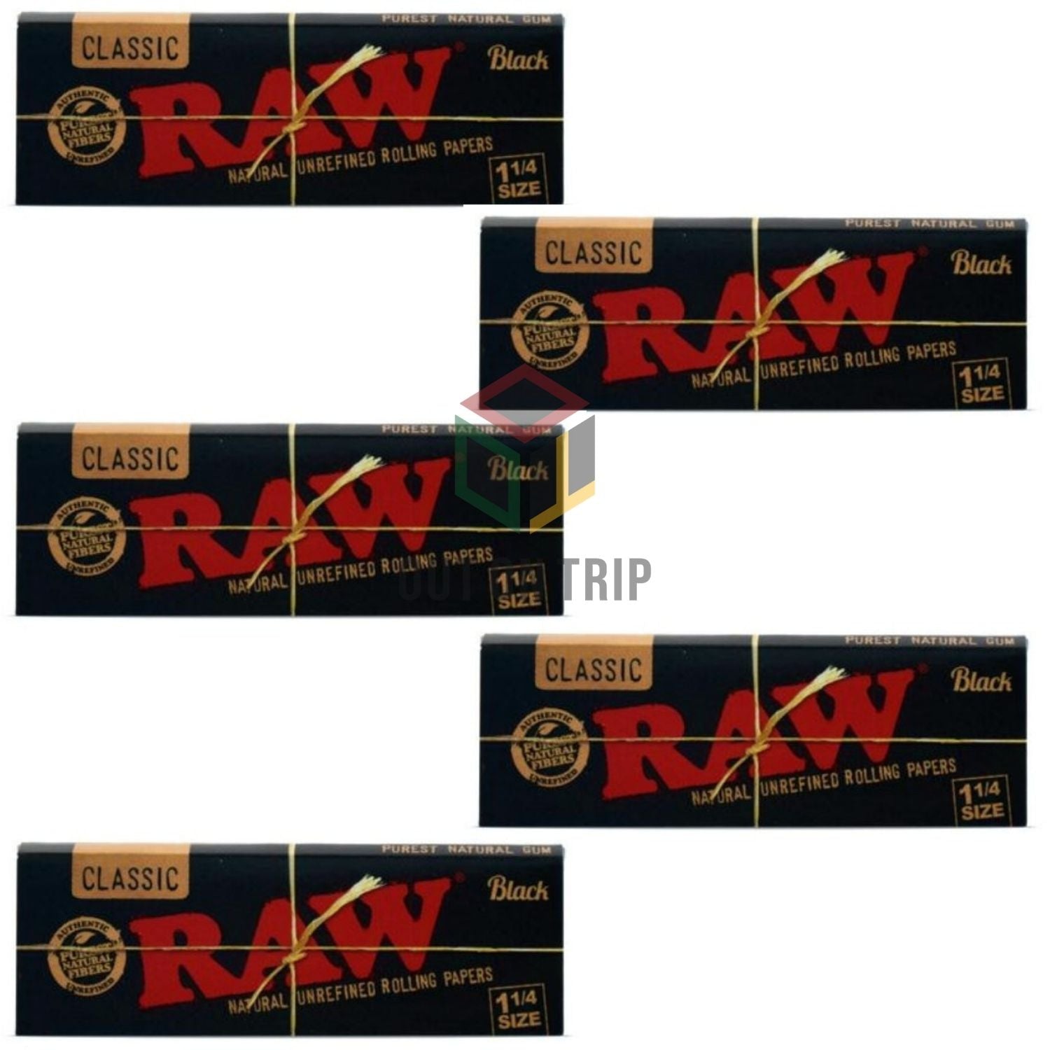 RAW Black Rolling Paper 1 1/4 - 50 Leaves