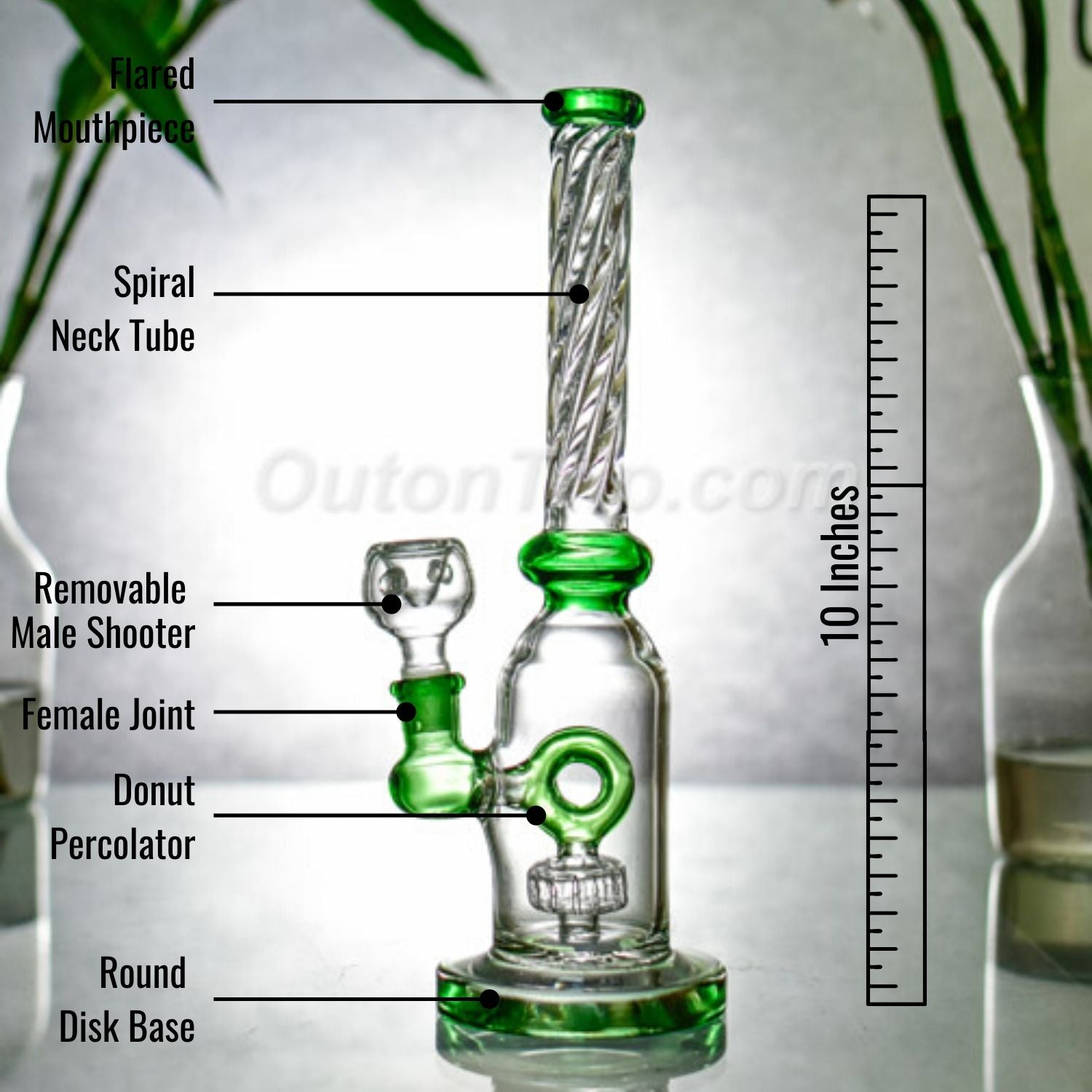 10 Inch Can Assorted Colors Bong with Donut Percolator (Discontinued)