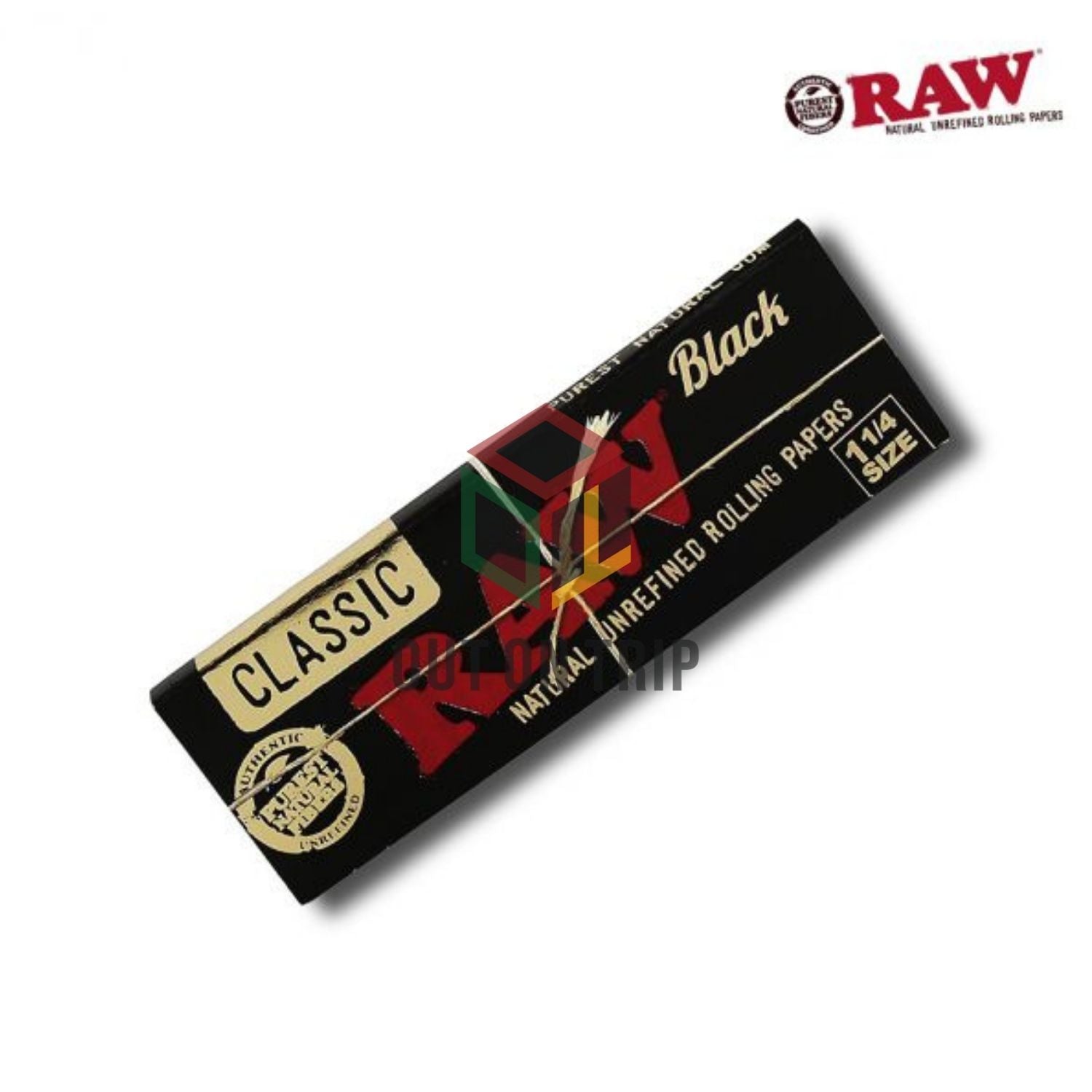 RAW Black Rolling Paper 1 1/4 - 50 Leaves