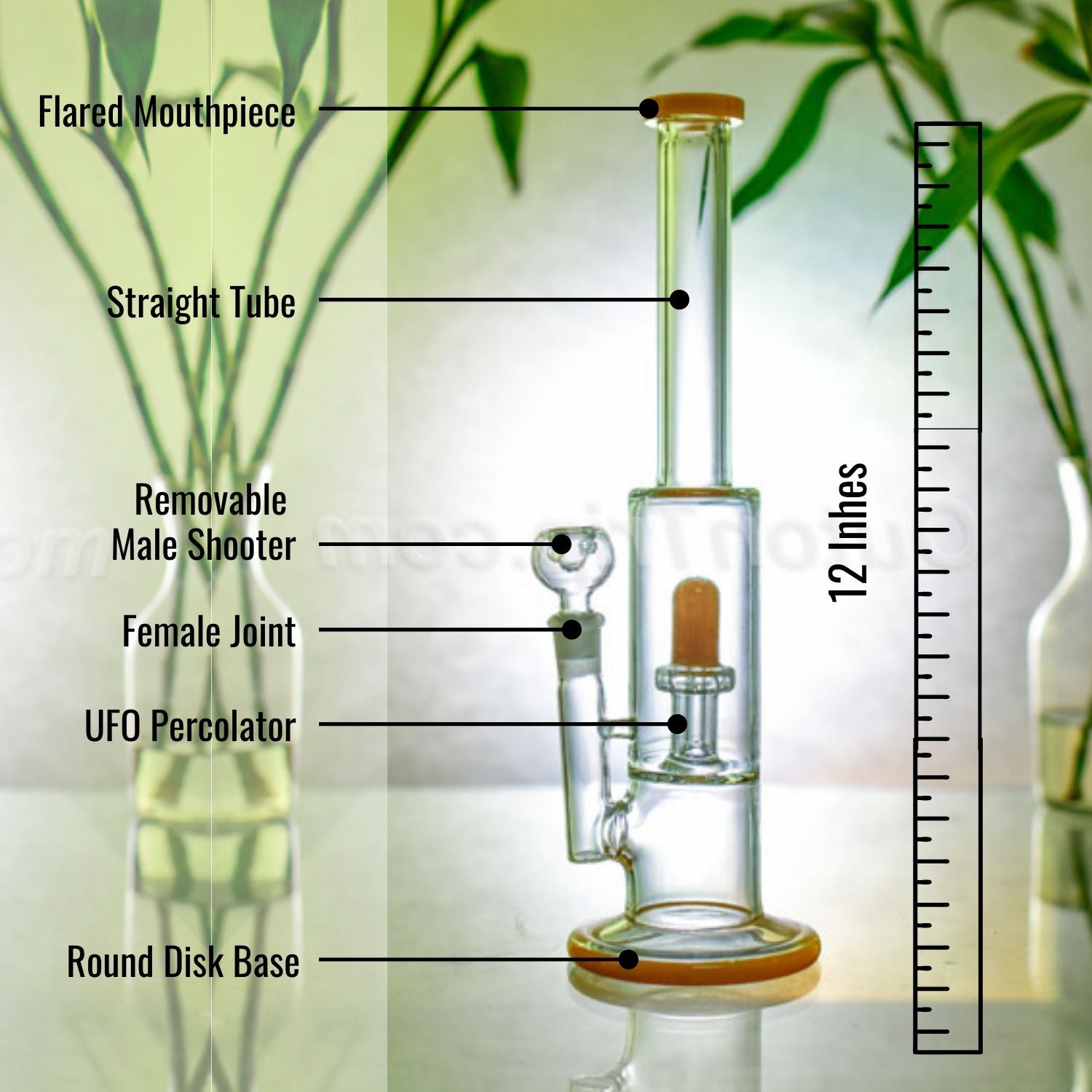 12 Inch Can Bong with Assorted Colors UFO Percolator