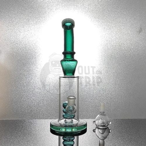 10 Inch Bent Neck Assorted Colors Bong with Slit Percolator
