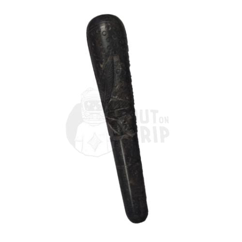 Handmade 6 Inch Assorted Design Black Colored Marble Chillum