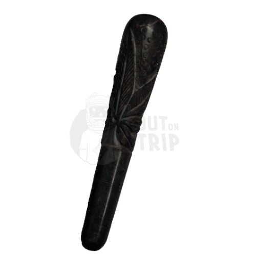 Handmade 6 Inch Assorted Design Black Colored Marble Chillum